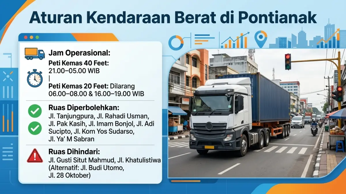 Jam operasional kendaraan berat di Kota Pontianak. (ILUSTRASI AI)