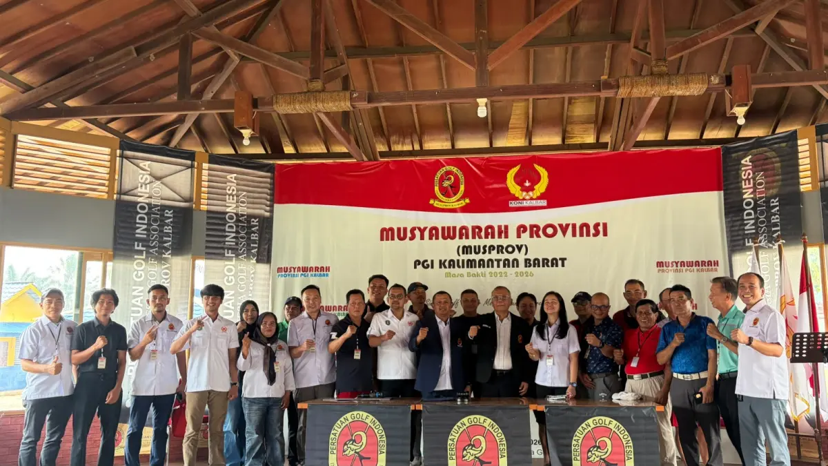 Musprov PGI Kalbar kembali menetapkan Surianto sebagai Ketua Pengprov PGI Kalbar 2026-2030 pada hari Sabtu (22/8) di Lapangan Golf Khatuslistiwa, Jalan 28 Oktober, Siantan, Kota Pontianak. (ISTIMEWA)