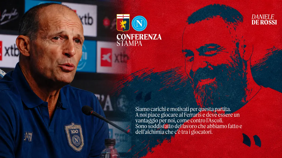Napoli mengawali era Massimiliano Allegri dengan bertandang ke markas Genoa di Stadio Luigi Ferraris. (IG Napoli & Genoa/Diolah)