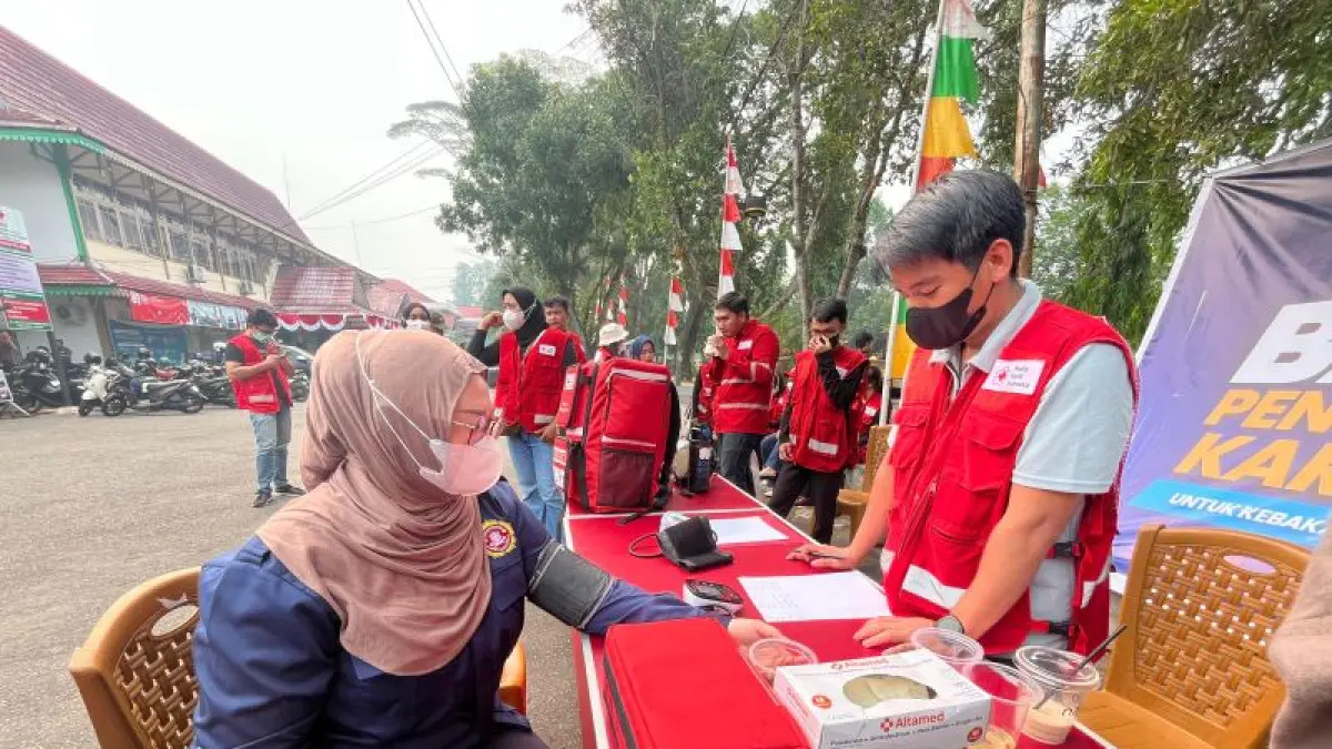Posko Karang Taruna Nasional untuk mendukung penanganan karhutla di Kalbar. (ANTARA/Sucia)