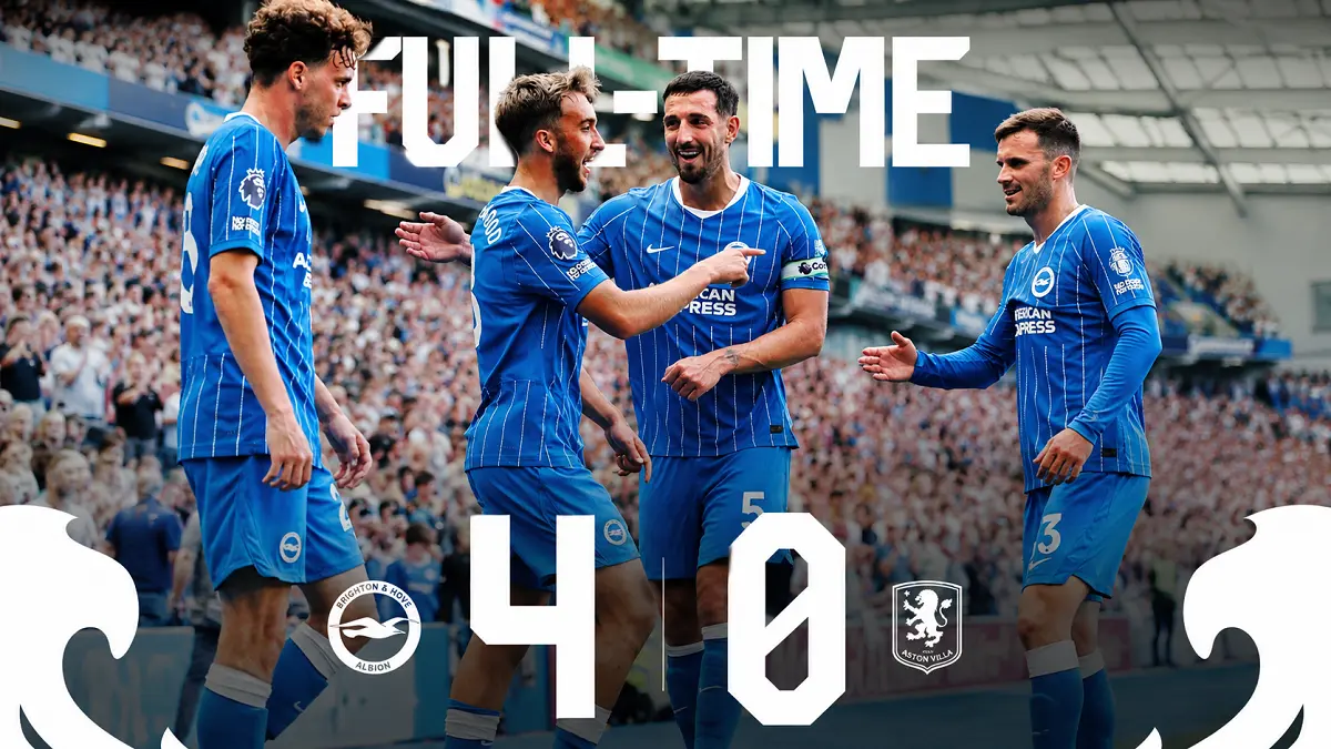 Unai Emery menghadapi perubahan besar dalam skuad Aston Villa setelah kekalahan 0-4 dari Brighton. (IG@officialbhafc)