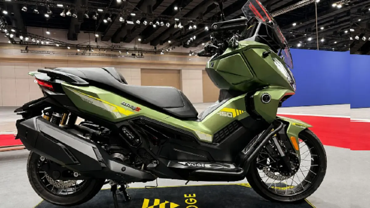VOGE SR450X merupakan skuter adventure 398 cc dengan roda depan 17 inci, suspensi dapat disetel dan tangki 18 liter. (GREATBIKER)