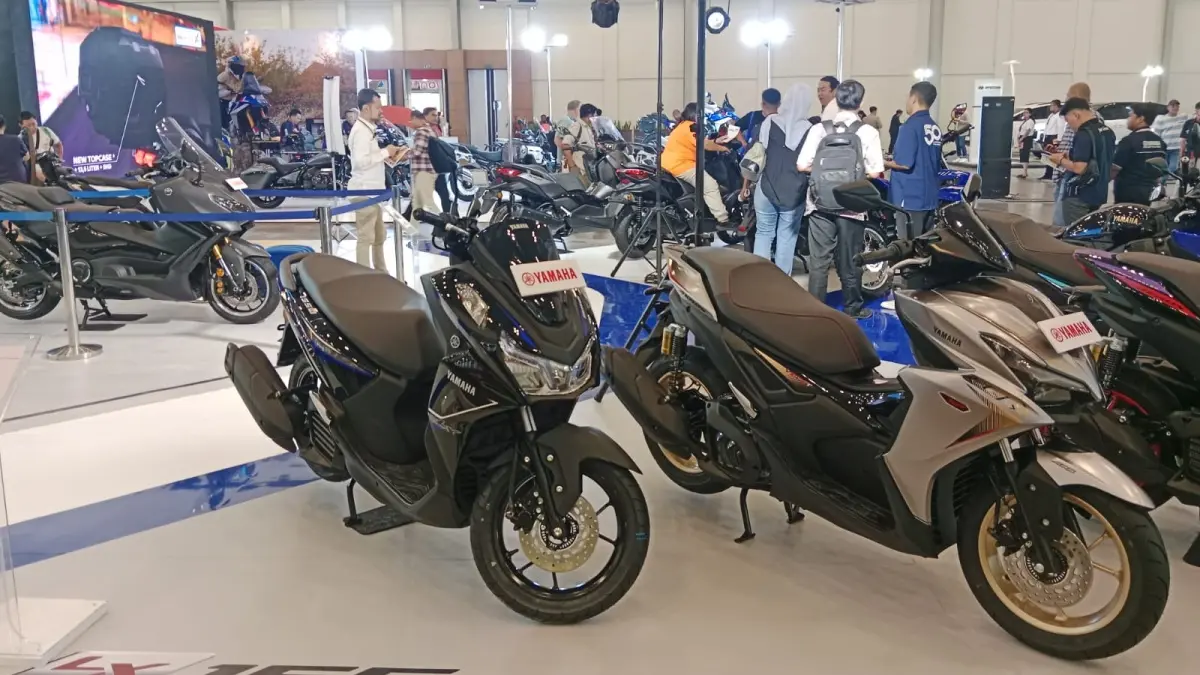Yamaha memamerkan deretan motor andalan dalam pameran BNI WondrX di ICE BSD City Hall Tangerang Senin (24/8). (ISTIMEWA)