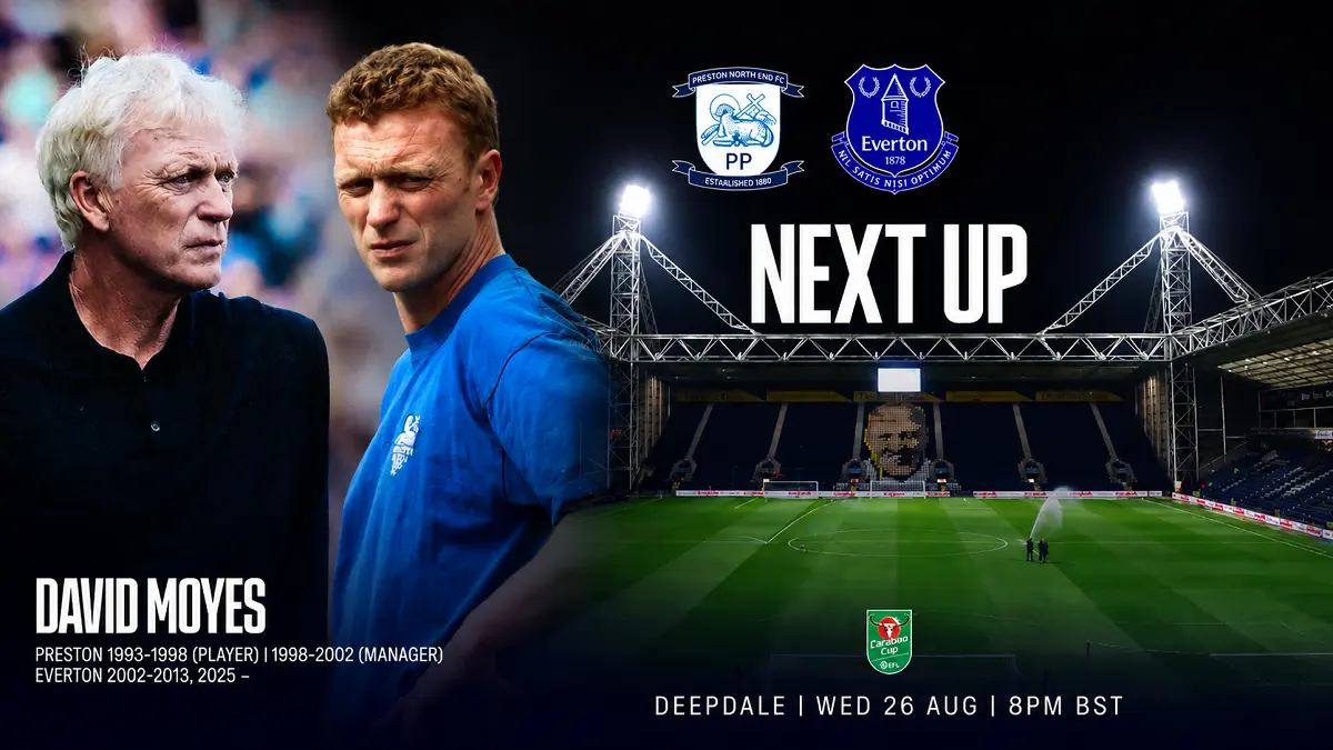 David Moyes memiliki ikatan khusus dengan Preston karena klub tersebut merupakan tempat ia memulai karier sebagai manajer. (IG@everton)