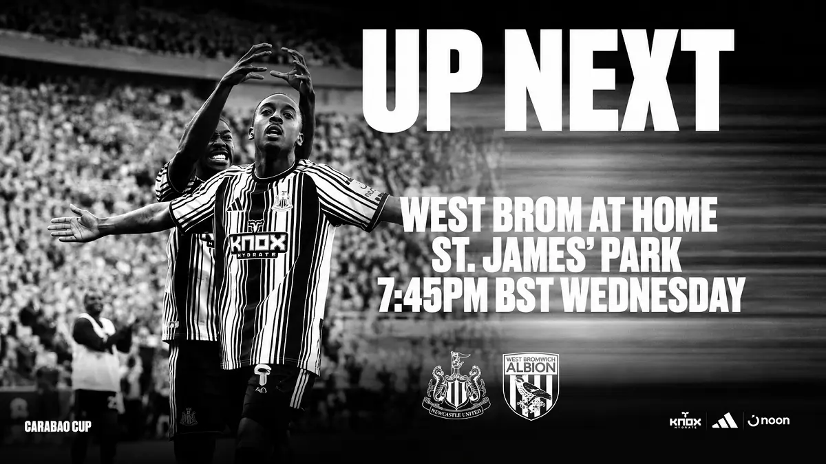 Newcastle United bersiap menjamu West Bromwich Albion di St James’ Park pada Carabao Cup. (IG@nufc)