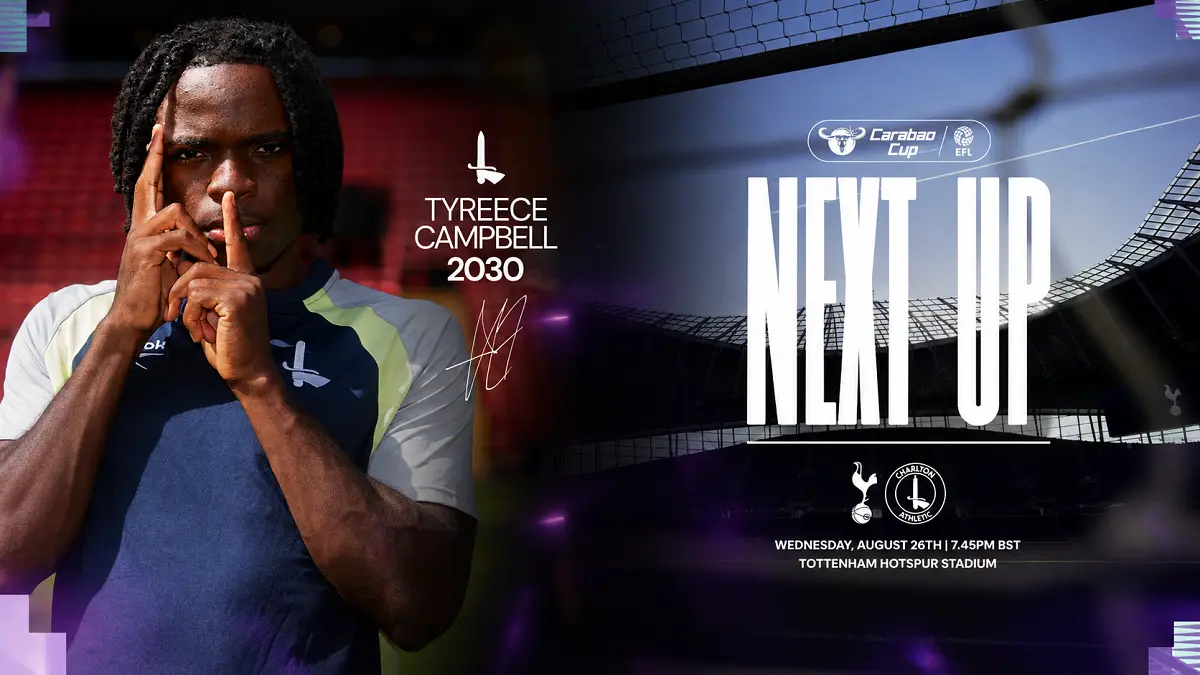 Tottenham menghadapi Charlton pada putaran kedua Carabao Cup. (IG@cafcofficial)