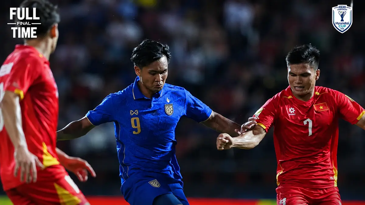 Vietnam unggul 2-0 atas Thailand dan hanya membutuhkan hasil imbang pada leg kedua final Piala AFF 2026 di Hanoi. (IG@
fathailandofficial)
