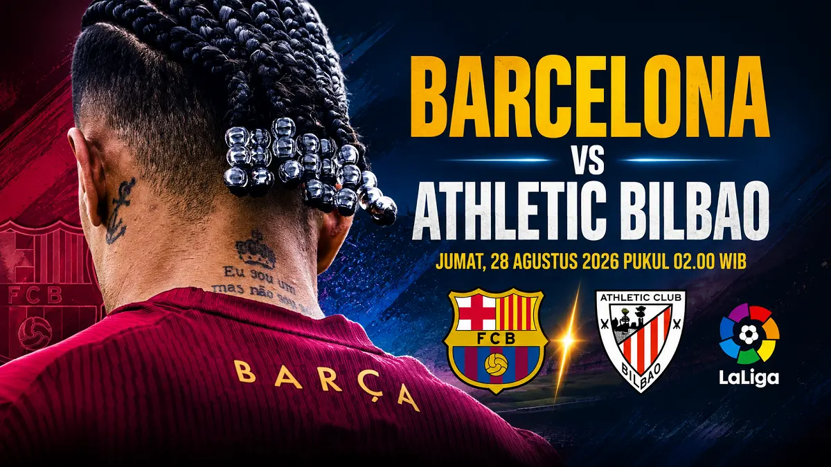 Barcelona menghadapi Athletic Bilbao pada laga LaLiga 2026/2027 di Spotify Camp Nou. (X@FCBarcelona/Diolah)