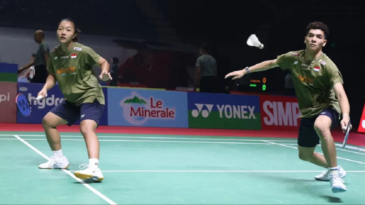  Pasangan Ganda Campuran Indonesia Aquino Evano Kennedy Tangka dan Halifia Usni Pratiwi.