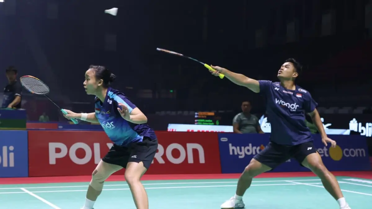 Pasangan Ganda Campuran Pebulutangkis Indonesia Bimo Prasetyo dan Arlya Nabila Thesya Munggaran 