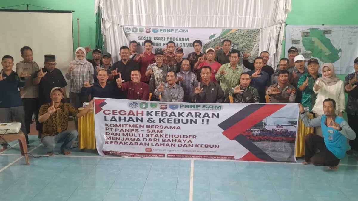 Kegiatan sosialisasi yang dilaksanakan PT PANP dan PT SAM yang menghadirkan banyak pihak termasuk unsur masyarakat di empat desa.