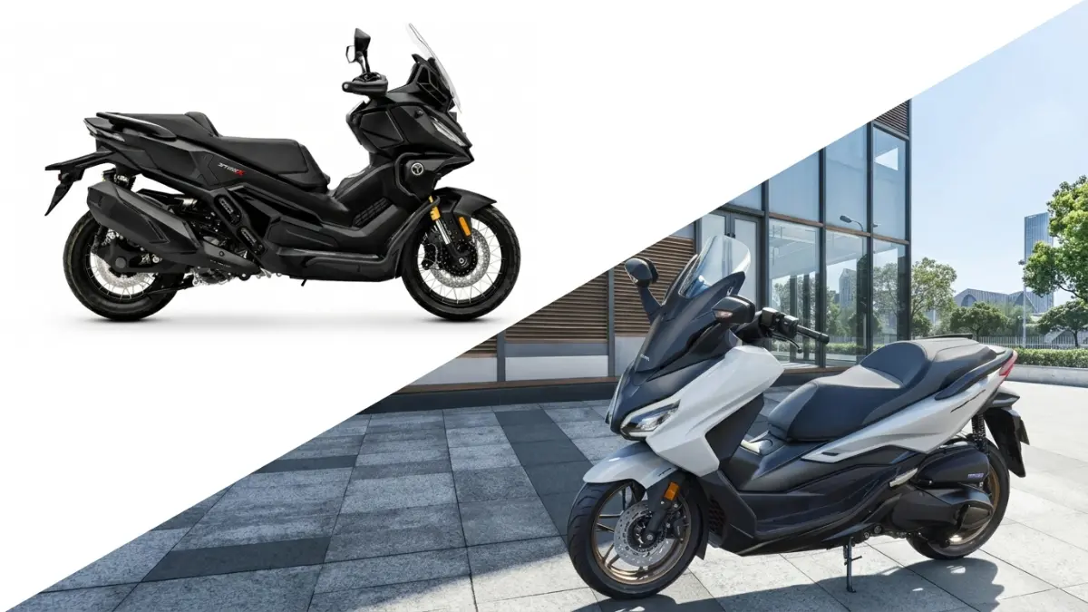 Voge SR450X vs Honda Forza 350. (HONDA/VOGE)