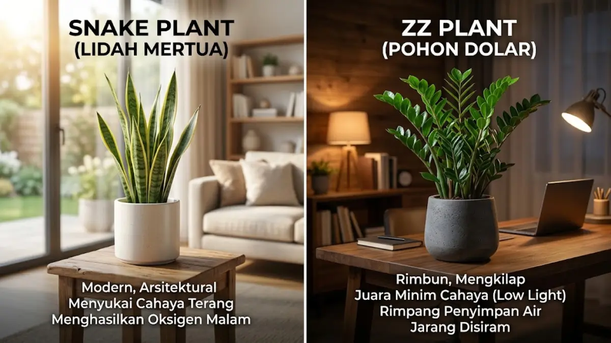 Duel Snake Plant vs ZZ Plant, Mana yang Lebih Cocok di Dalam Rumah?