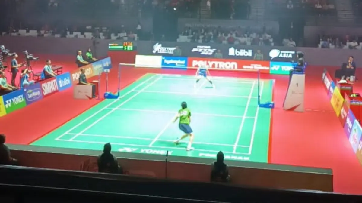 Pertandingan final tunggal putri di Polytron Pontianak International Challenge 2026, Minggu (30/8). (ISTIMEWA)
