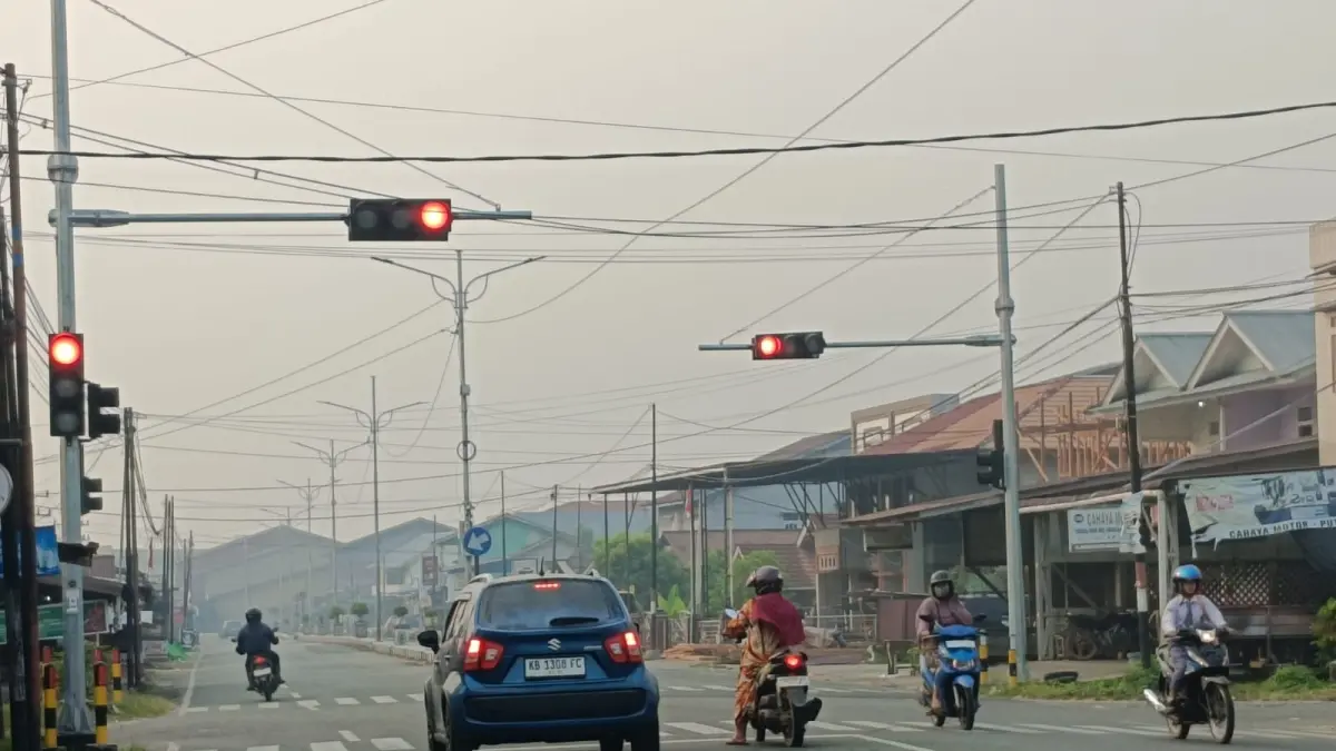 Suasana Kota Putussibau saat ini masih diselimuti kabut asap.(TAUFIK/PONTIANAK POST) 