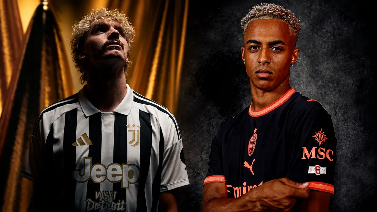 Aktivitas transfer klub-klub Serie A Italia meningkat pada bursa musim panas 2026/2027, diantaranya Omari Hutchinson (kanan) ke AC Milan dan Nick Woltemade ke Juventus. (IG Juventus & Milan/Diolah)