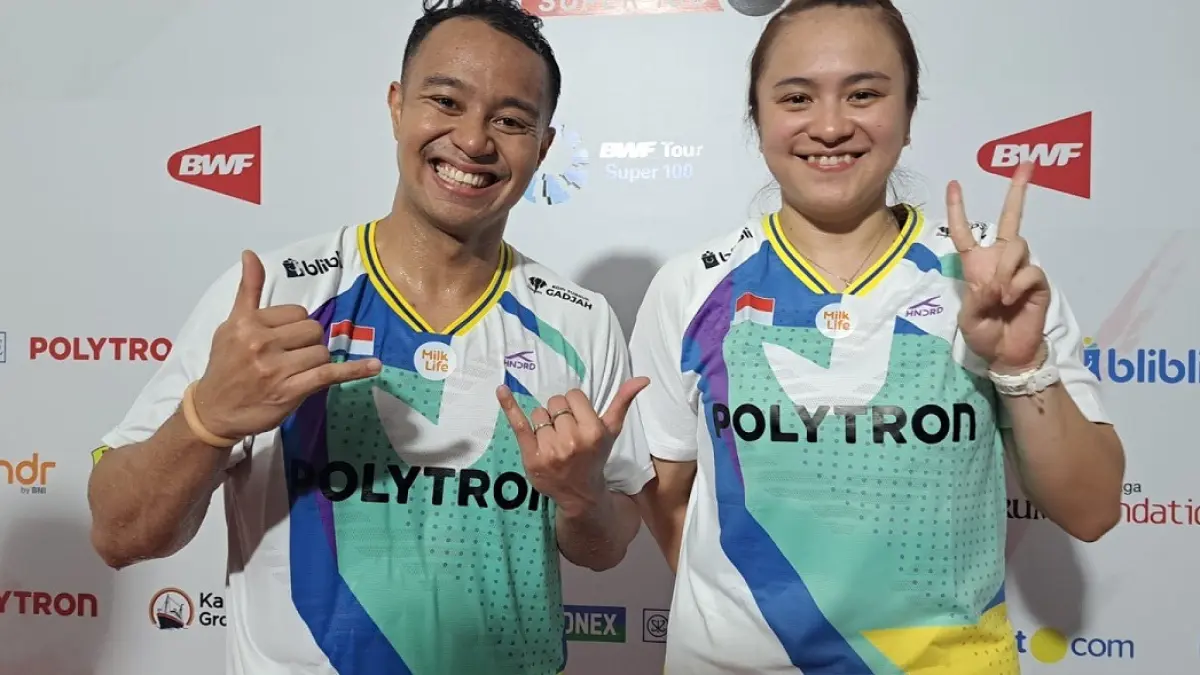 Pasangan ganda campuran Indonesia Rehan Naufal Kusharjanto dan Melati Daeva Oktavianti