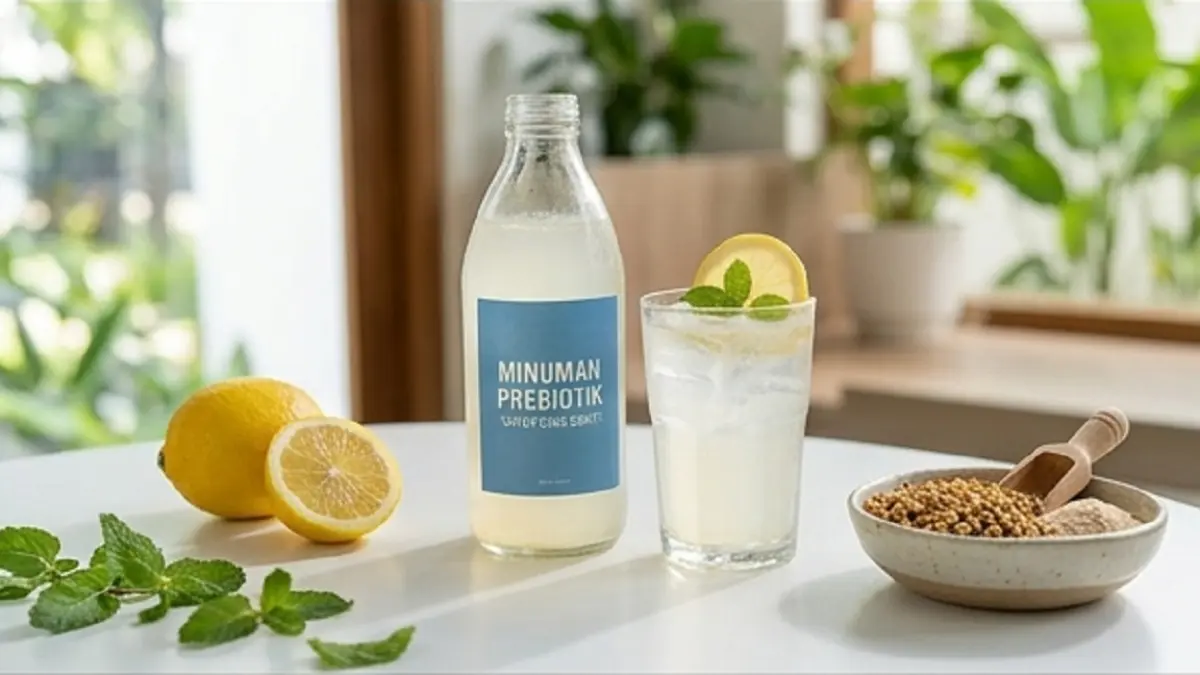 Ilustrasi minuman prebiotik (AI)