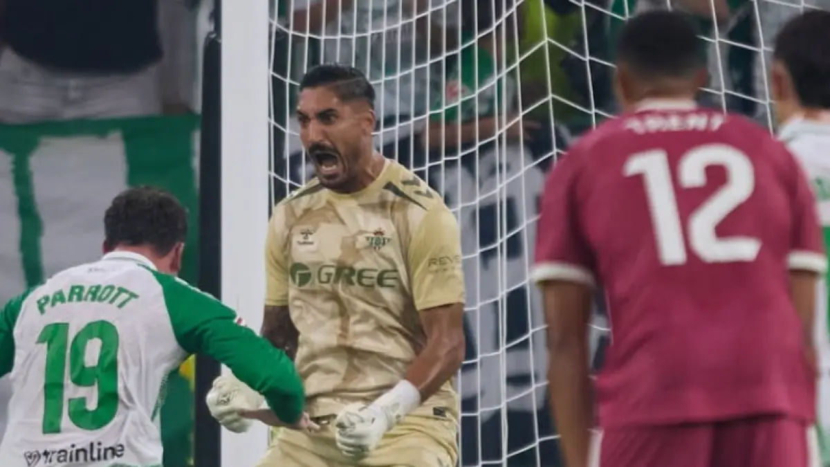 Pemain Real Betis merayakan kemenangan 1-0 atas Real Madrid di La Cartuja. (IG@realbetisbalompie)