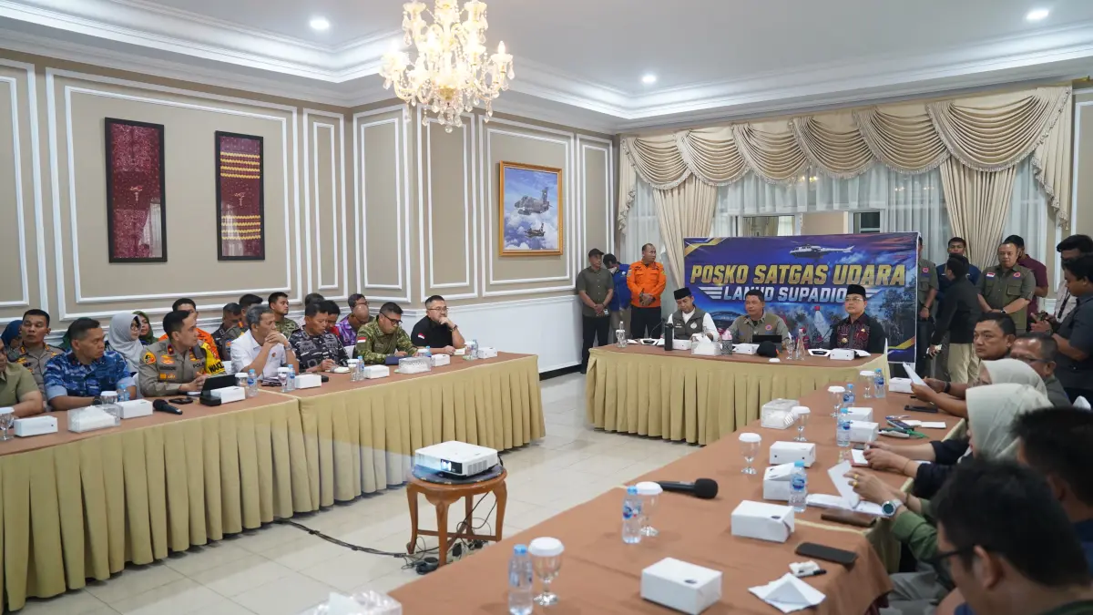 Suharyanto saat memimpin Rapat Teknis Pengendalian Karhutla Wilayah Kalimantan Barat di Posko Satgas Udara Lanud Supadio, Kabupaten Kubu Raya, Jumat (4/9).