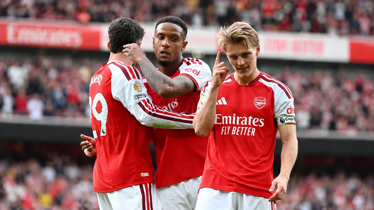 Kai Havertz dan Martin Odegaard membawa Arsenal bangkit dan menang 2-1 atas Chelsea dalam derby London. (IG@arsenal)