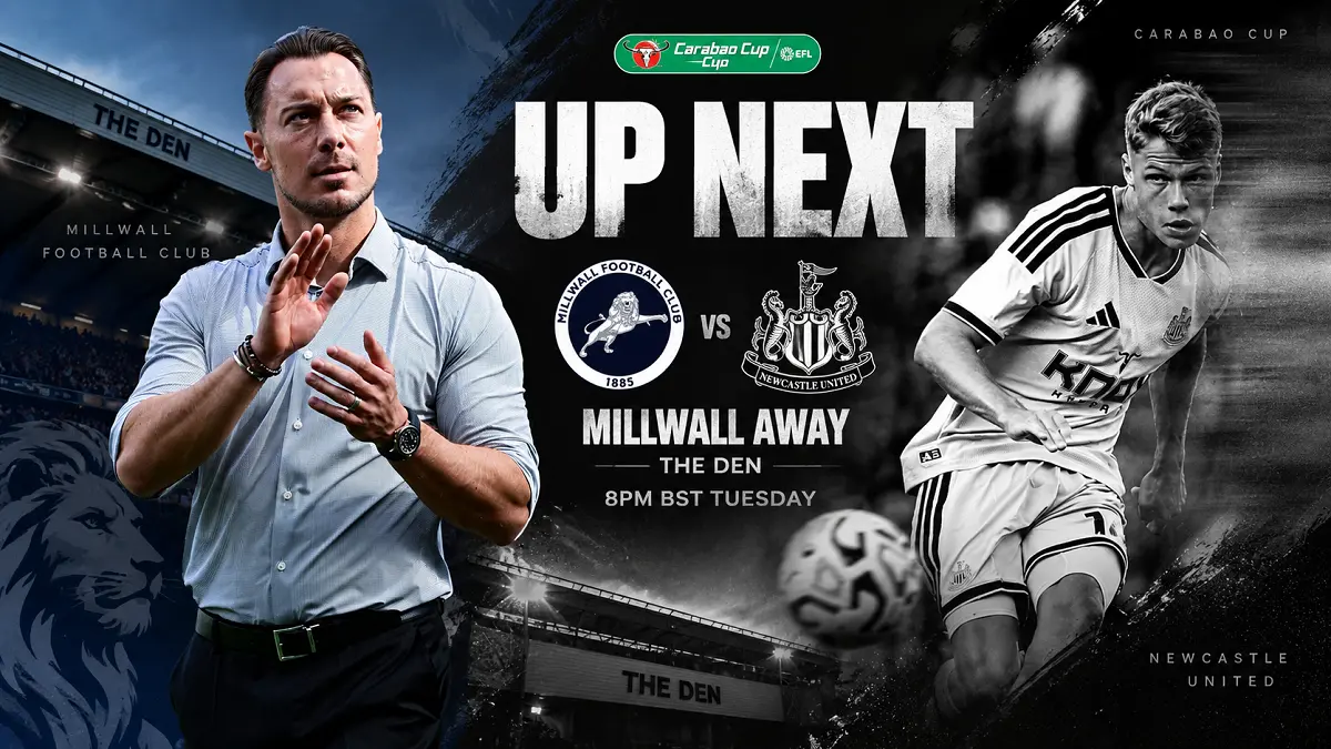 Newcastle United menghadapi Millwall di The Den untuk memperebutkan tiket putaran berikutnya Carabao Cup. (IG@nufc/Diolah)