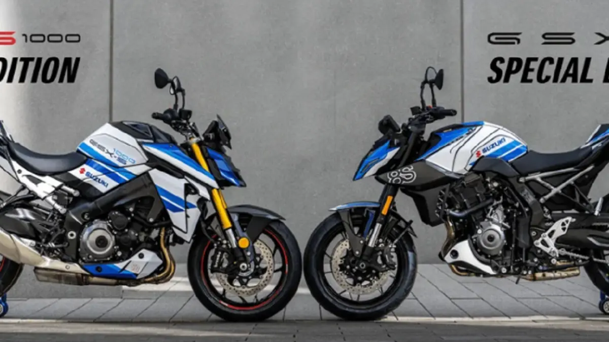 Suzuki GSX-8S dan GSX-S1000 edisi khusus dibuat terbatas masing-masing 50 unit untuk merayakan 50 tahun Suzuki di Jerman. (SUZUKI GERMANY)