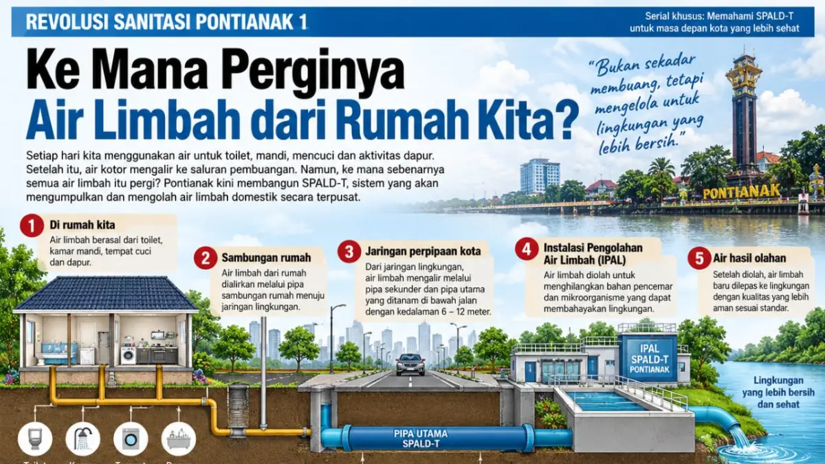 Proses penguraian limbah air rumah tangga.