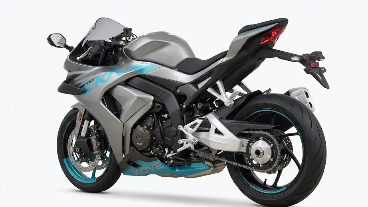 Ilustrasi tampak samping belakang Kove 650RR