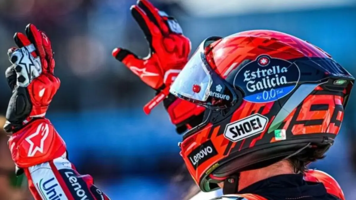 Pembalap Ducati Lenovo Marc Marquez juara sprint race MotoGP San Marino 2026 di sirkuit Misano pada Sabtu (12/9). (Motogp.com/ANTARA)