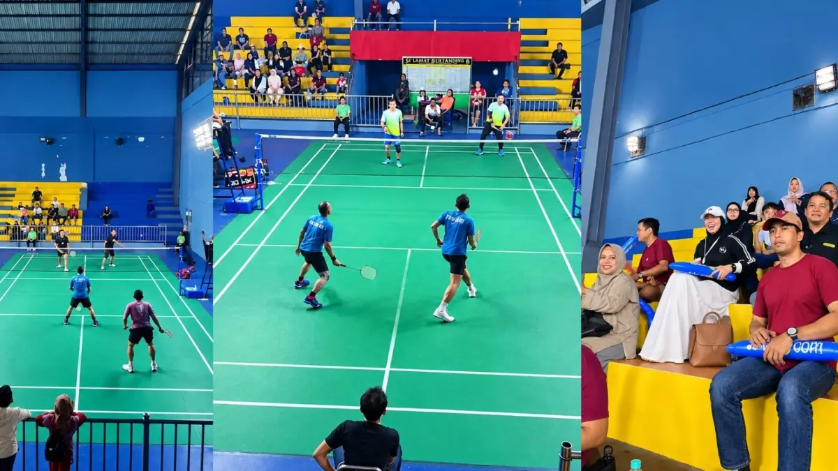 Turnamen Fun Badminton IKA Smansa Pontianak yang berlangsung di GOR Bumi Khatulistiwa, Pontianak, 12–13 September 2026 dalam rangkaian HUT ke-73 SMAN1 Pontianak. (WANDI/PONTIANAK POST)