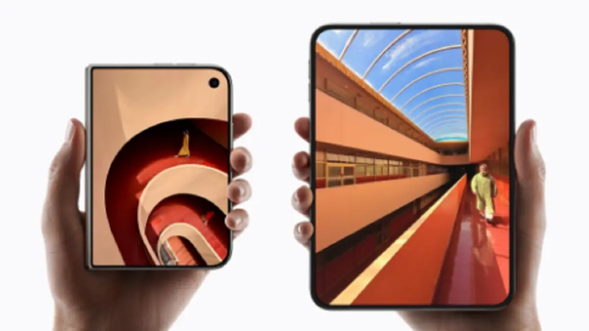 iPhone Duo yang sudah resmi diluncurkan di pasar ponsel lipat.(Dok. Apple)