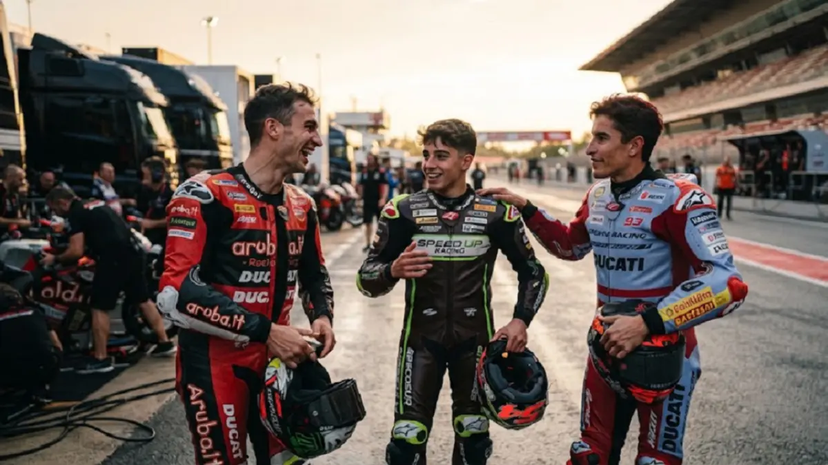 Nicolò Bulega, Fermín Aldeguer, dan Marc Márquez dalam persiapan proyek Ducati MotoGP 2027.( Ilustrasi)