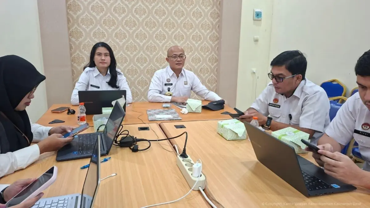 Kanwil Kemenkum Kalbar menggelar rapat harmonisasi Raperbup Sanggau mengenai penetapan batas desa, Rabu (16/9). (DOK KANWIL KEMENKUM KALBAR)