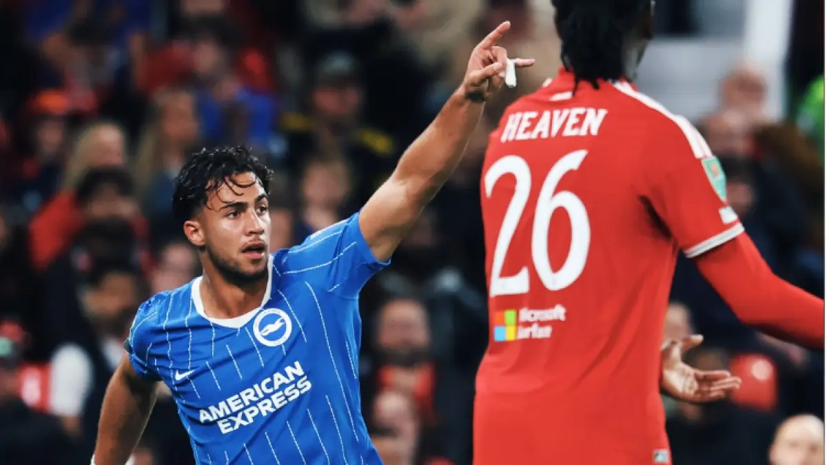 Brighton & Hove Albion melaju ke putaran keempat Carabao Cup setelah menyingkirkan Manchester United dengan kemenangan 3-2 di Old Trafford. (IG@officialbhafc)