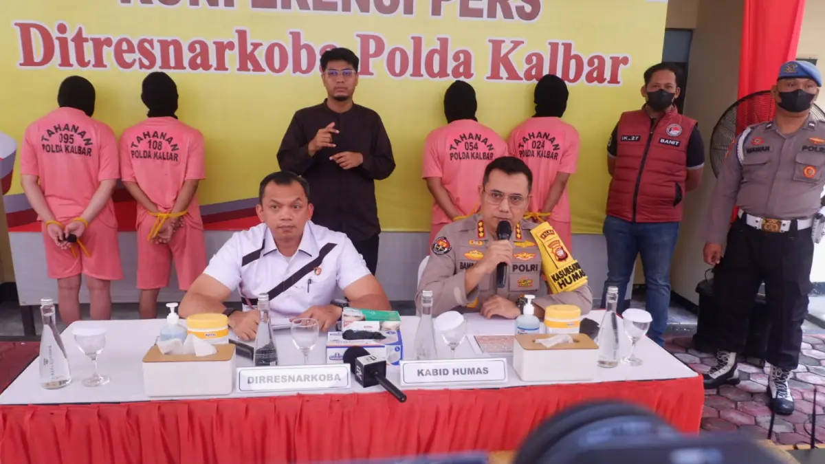Polda Kalbar menyampaikan hasil pengungkapan kasus narkotika periode Juli-September 2026, Rabu (16/9). (ISTIMEWA)
