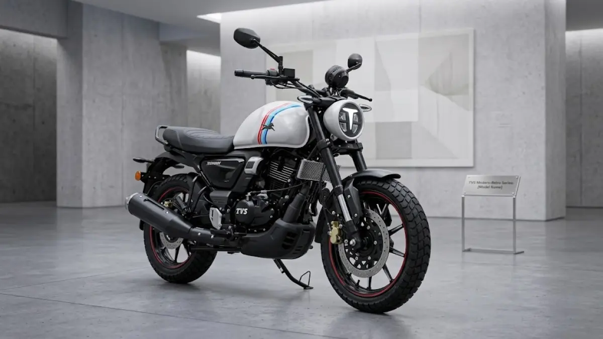 TVS Ronin 225 Agonda berwarna putih.