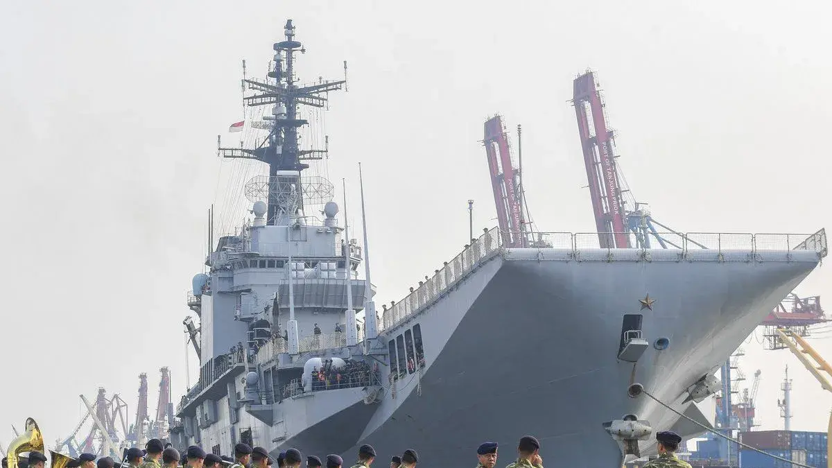 Kapal induk pertama RI, Giuseppe Garibaldi. (Antara)