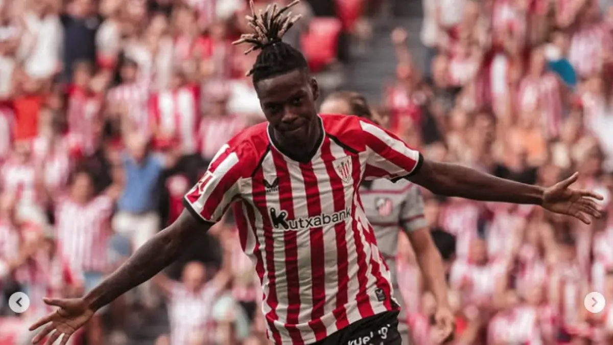 Nico Williams menjadi salah satu tumpuan Athletic Bilbao saat menghadapi Alaves dalam derby Basque di San Mames. (IG@nicolas_williams9)
