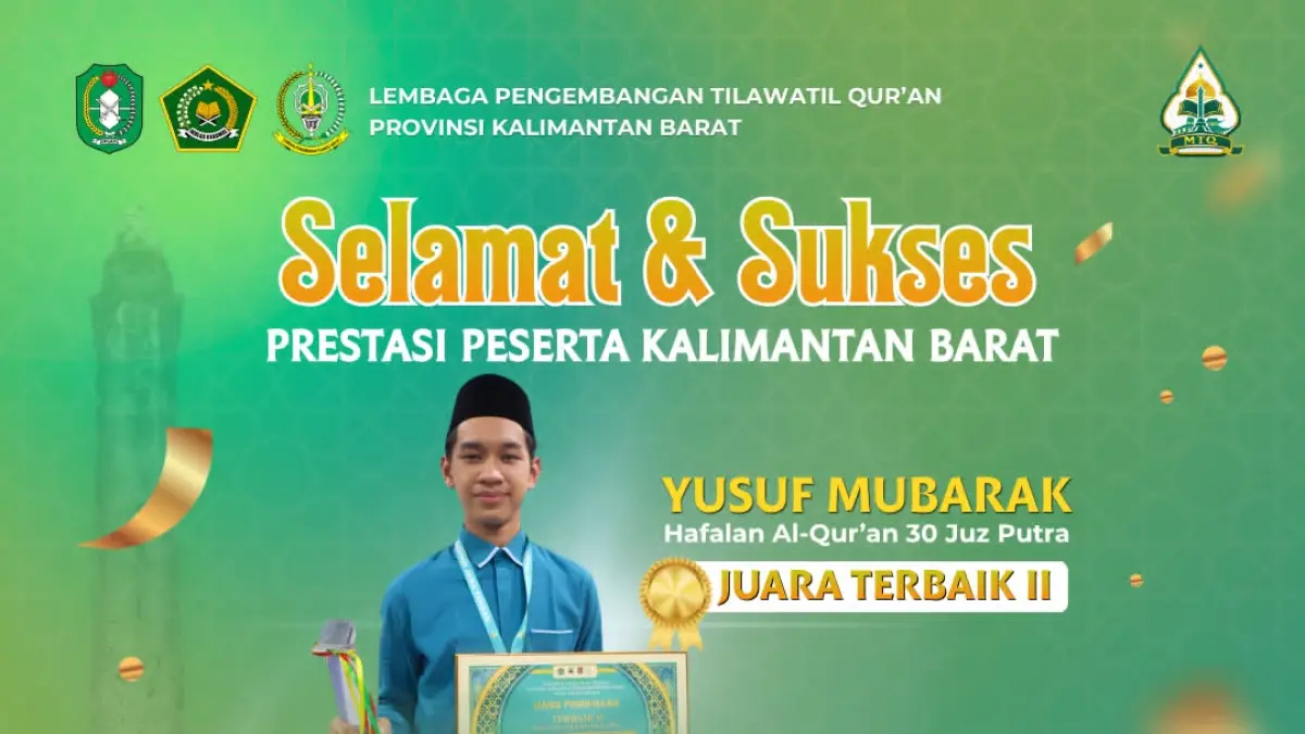 Selamat untuk Kontingen Kalbar atas prestasi yang diraih dengan lima penghargaan.