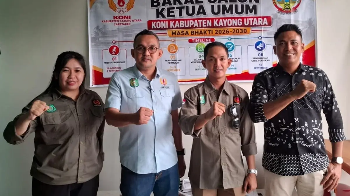 Tim Karateker dari KONI Kalbar saat berada di KONI Kayong Utara. (ISTIMEWA)