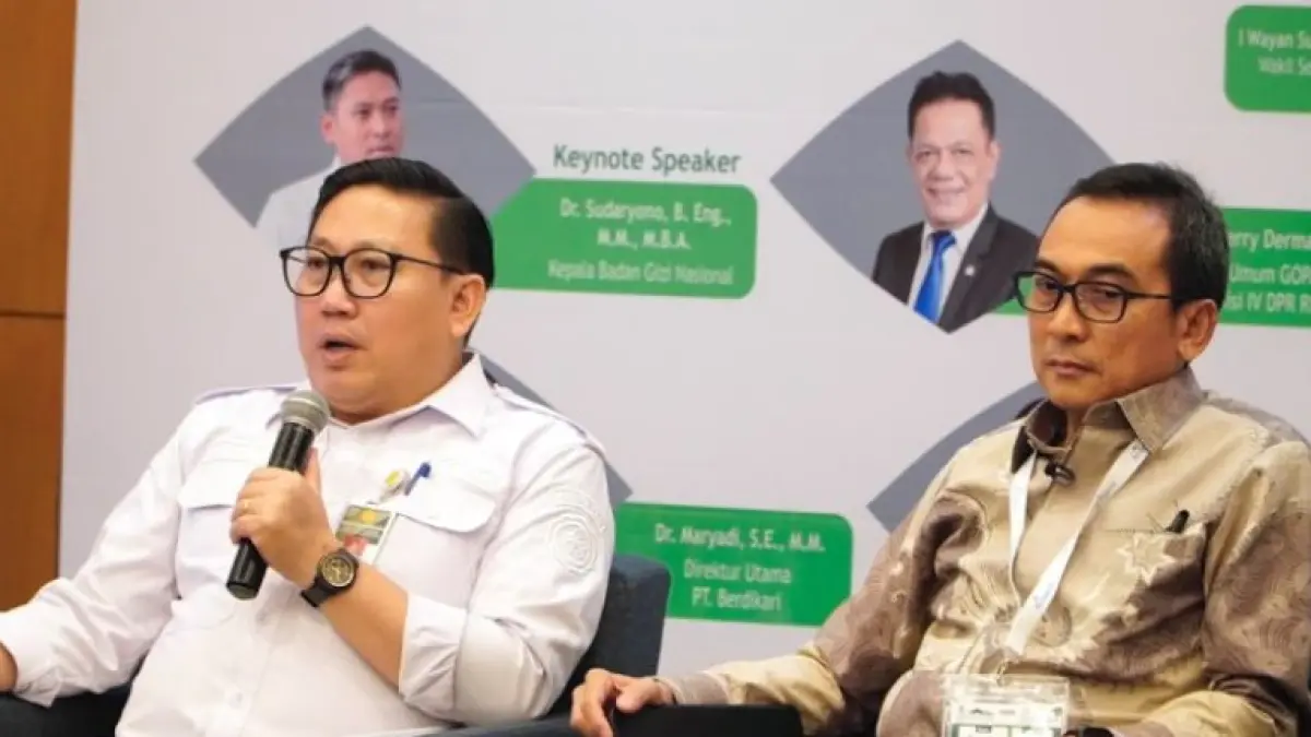Direktur Jenderal Peternakan dan Kesehatan Hewan Kementan Agung Suganda berbicara dalam Forum Gabungan Organisasi Peternak Ayam Nasional (GOPAN) 2026 yang digelar di Tangerang Selatan, Banten. (ANTARA/HO-Kementan)