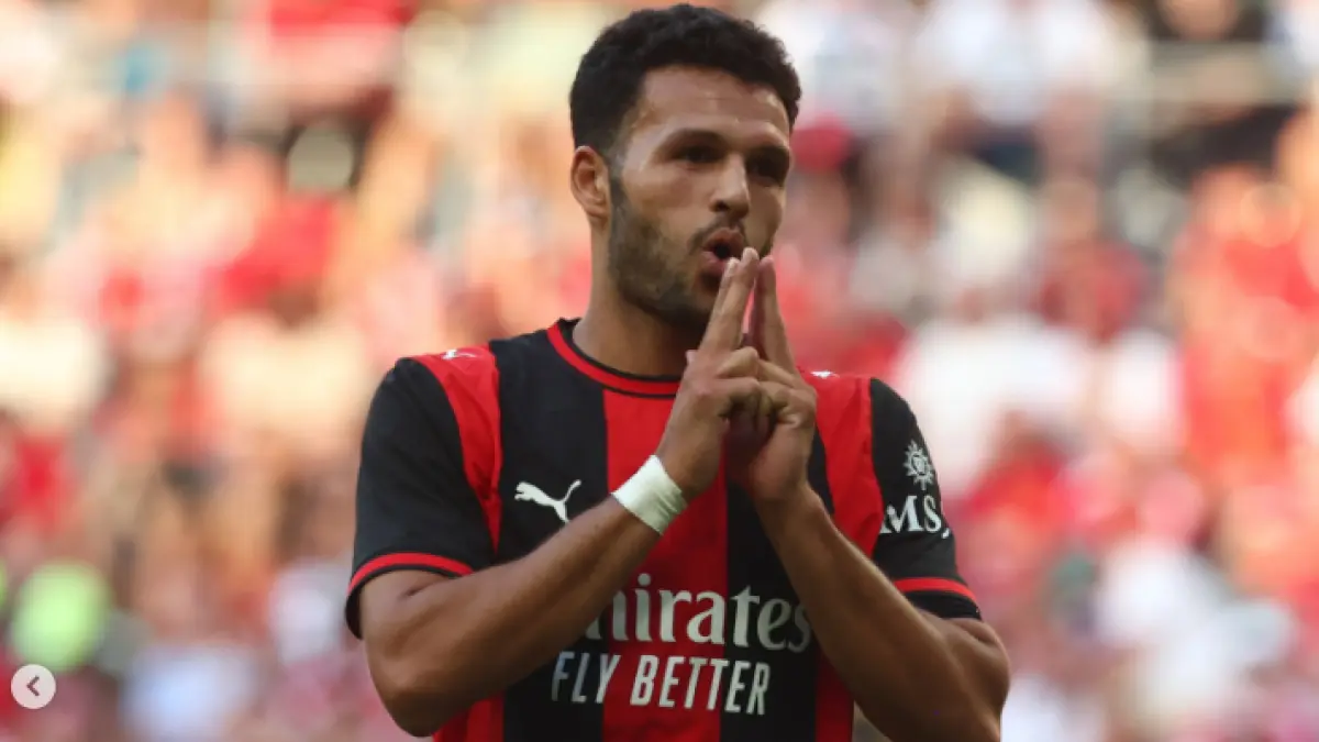 Gonçalo Ramos menjadi tumpuan AC Milan saat menjamu Lecce di San Siro pada pekan kelima Serie A 2026/27. (IG@goncaloramos88)