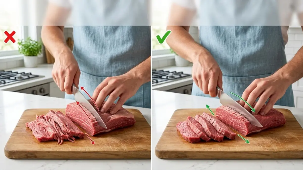 Cara memotong daging yang benar.