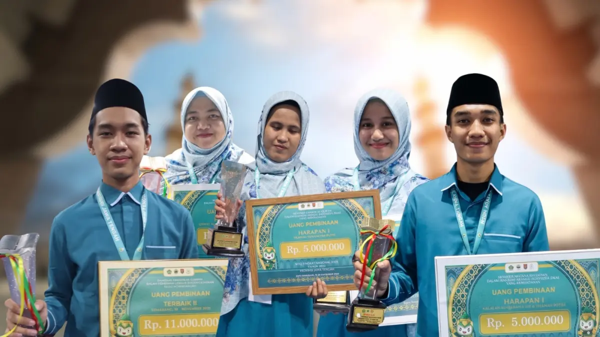 Kafilah Kalbar membawa pulang lima penghargaan dari MTQ Nasional di Semarang. (ISTIMEWA)
