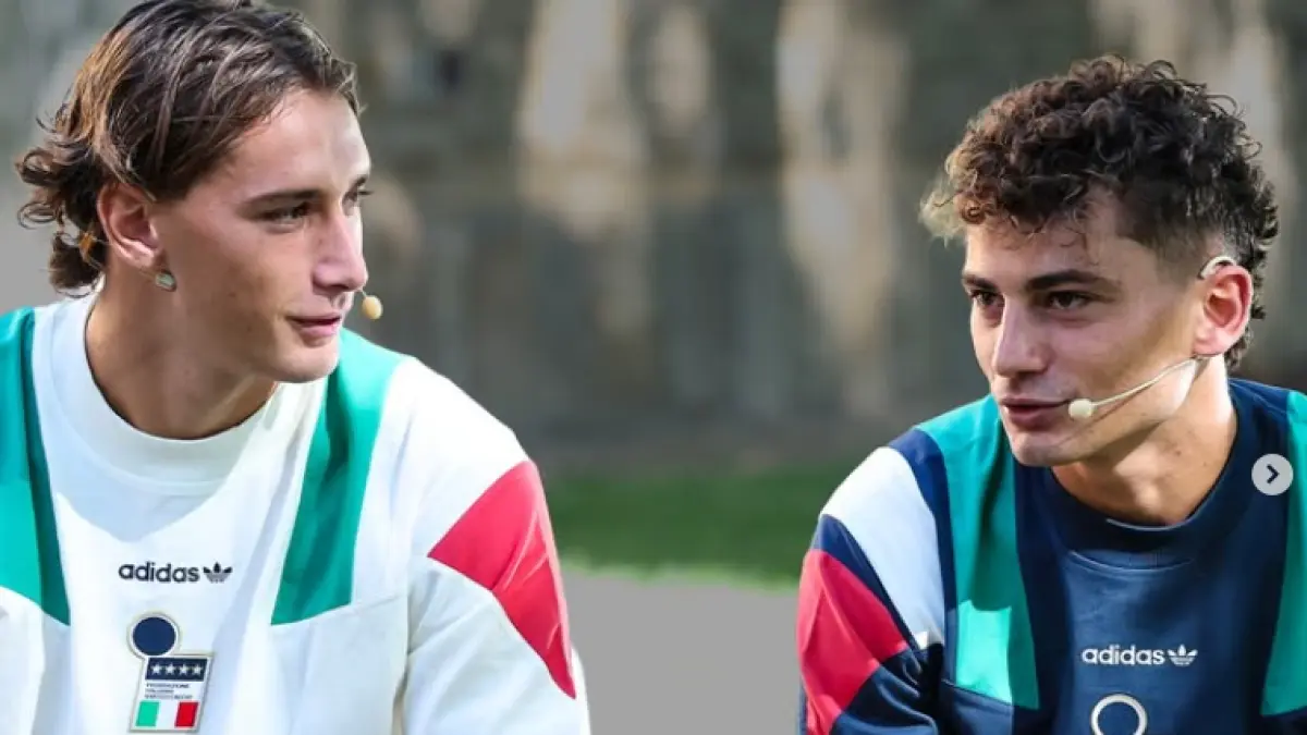 Esposito Bersaudara dalam Satu Skuad Timnas Italia, Pio Esposito (kiri) dan Sebastiano Esposito. (IG@azzurri)
