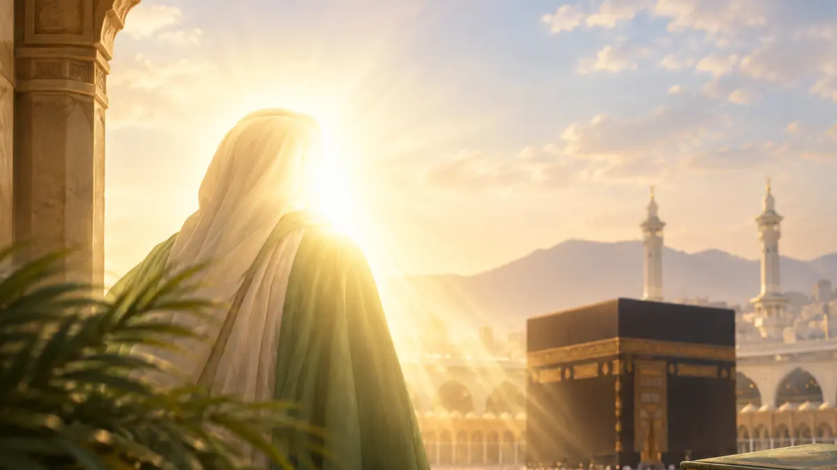 Ilustrasi cahaya sebagai simbol kemuliaan Nabi Muhammad shallallahu