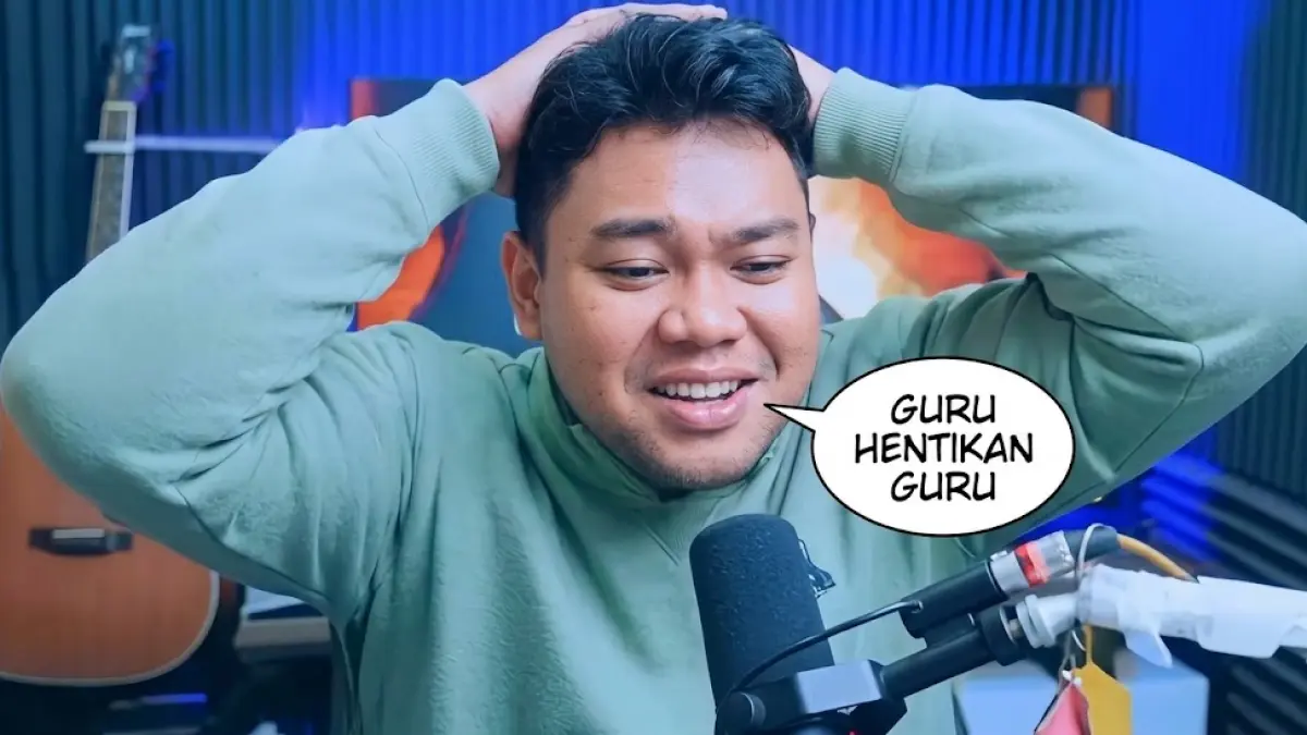 VIRAL DI MALAYSIA: Tangkapan layar kreator Indonesia Dedy Chandra melalui kanal YouTube Your Dudh saat melontarkan frasa “Guru Hentikan Guru”. Potongan rekaman tersebut kini ikut viral dan digunakan dalam berbagai konten di Malaysia. (FOTO: TANGKAPAN LAYAR YOUTUBE YOUR DUDH - Diedit)