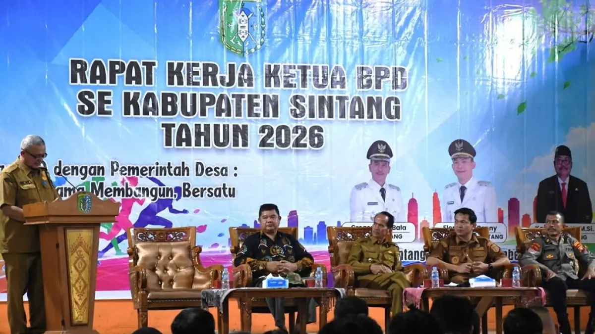 Pelaksanaan rapat kerja Ketua BPD Kabupaten Sintang 2026 yang berlangsung selama dua hari, 22-23 September.(ISTIMEWA)