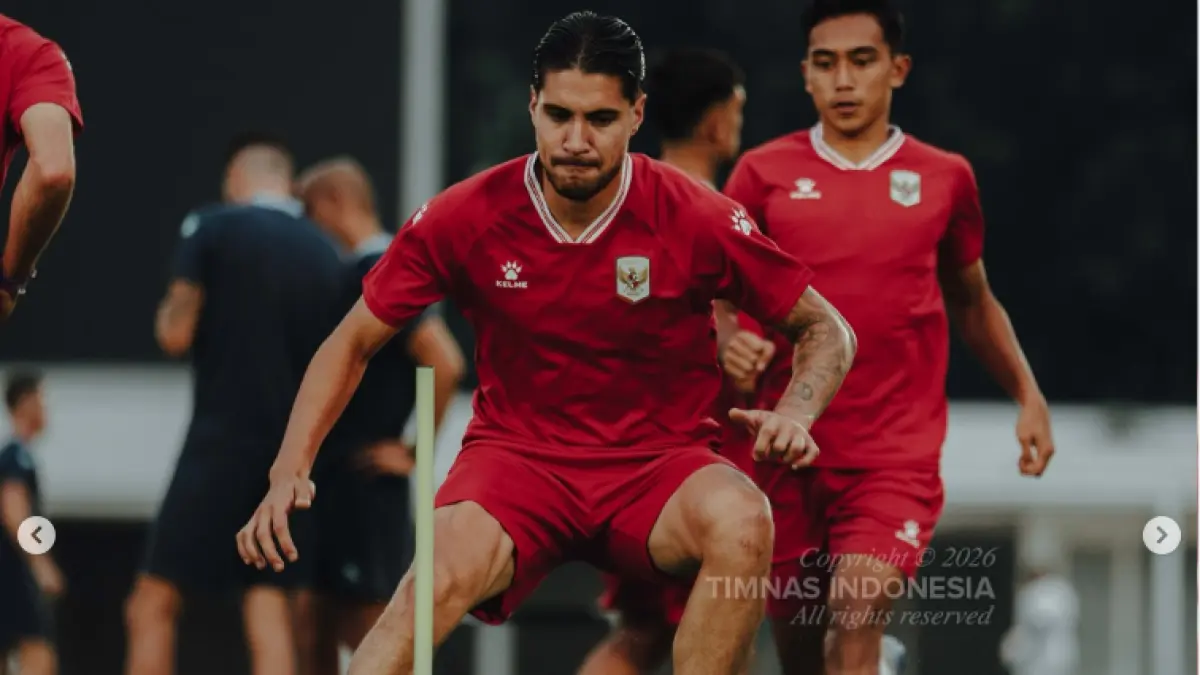 Pesepak bola Timnas Indonesia menjalani latihan resmi di Stadion PTIK, Jakarta, menjelang menghadapi Singapura pada laga pembuka FIFA ASEAN Cup 2026, Jumat (25/9/2026). (IG@timnasindonesia)